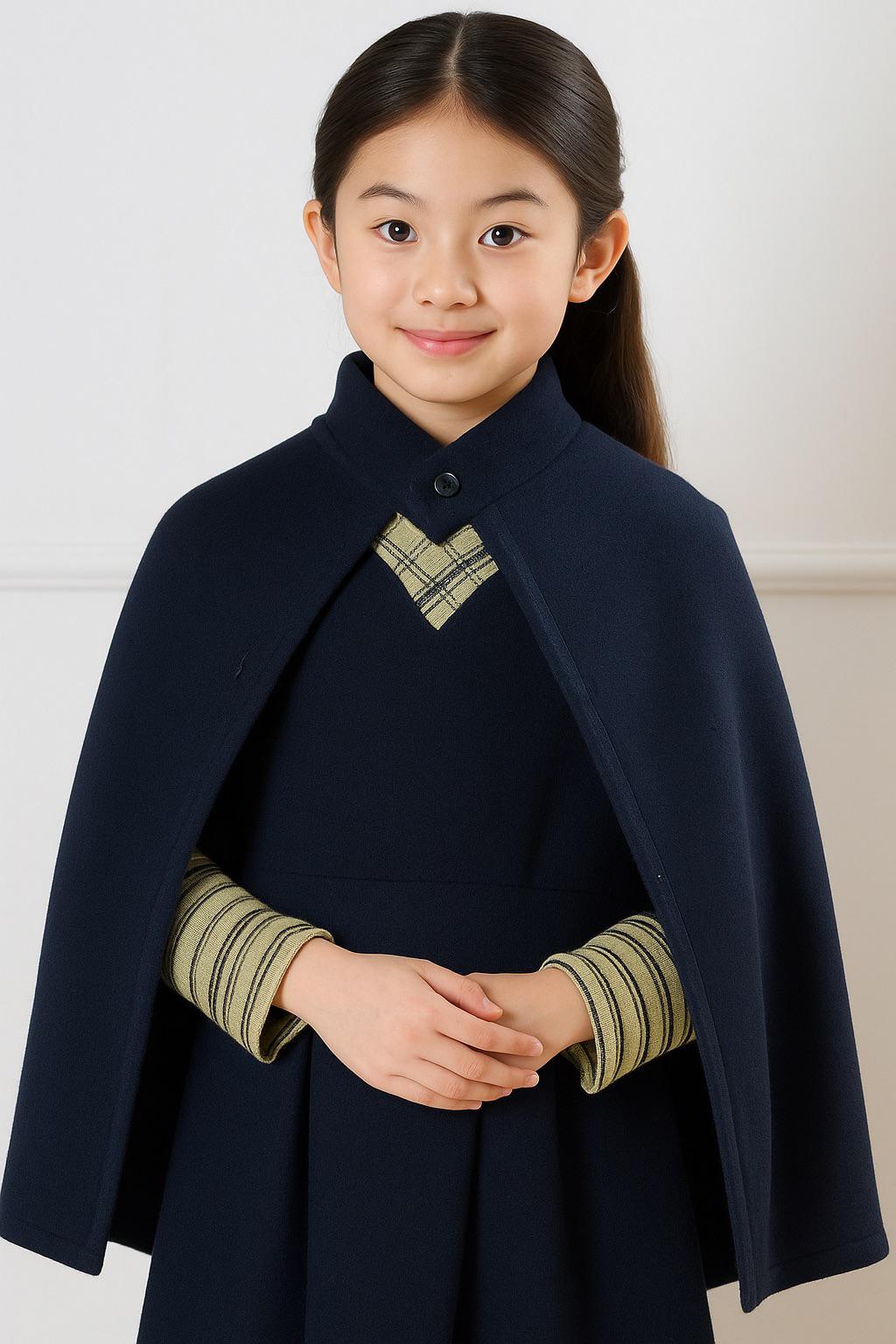 Navy Baby  Alpaca Child Cape