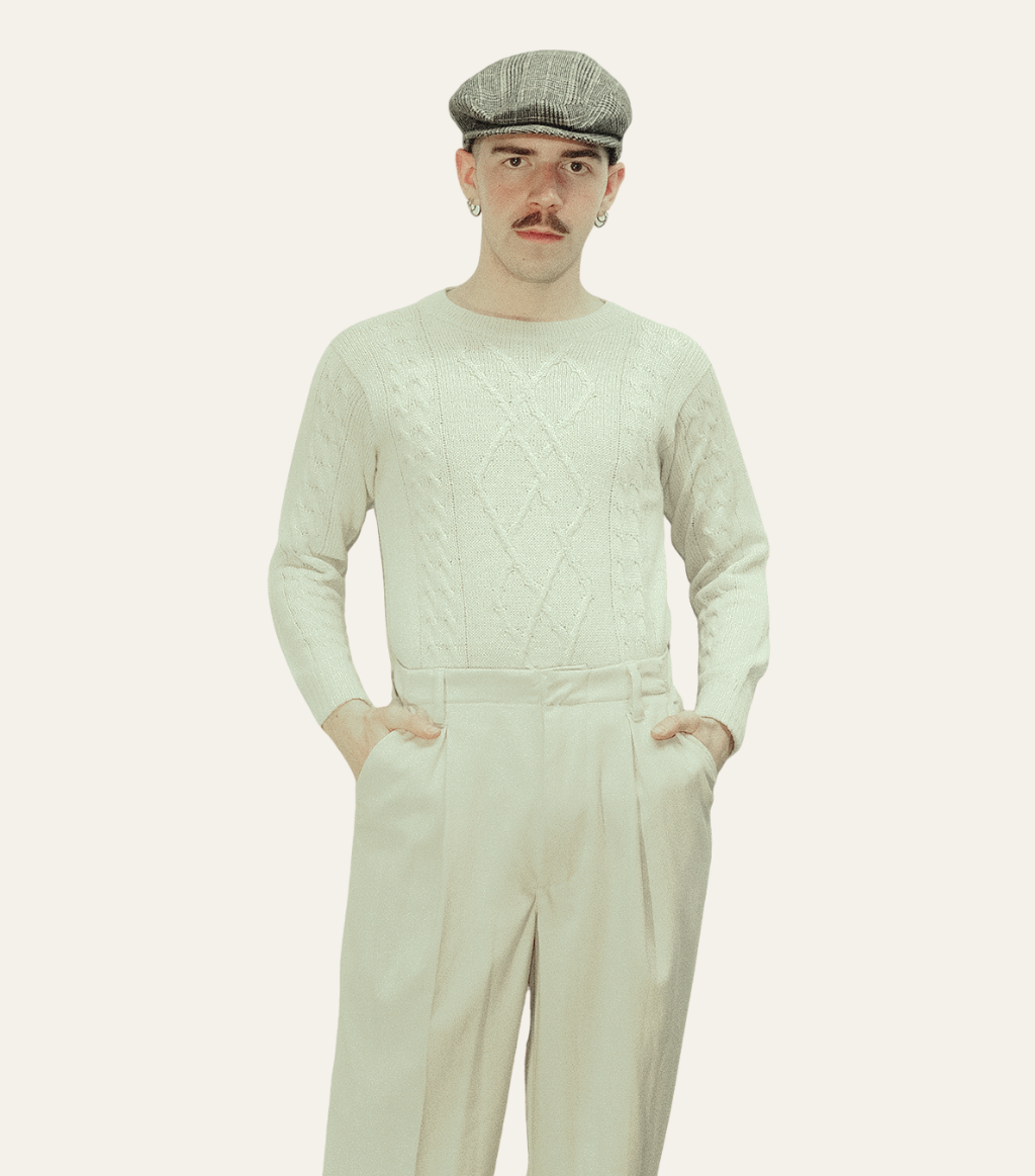 White Braided Puyu Sweater