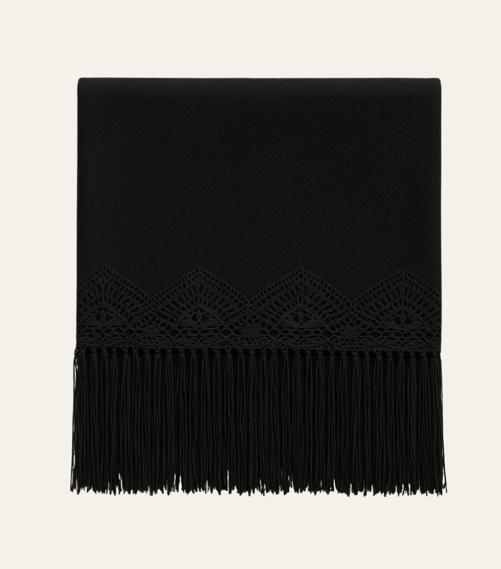 Black braided shawl