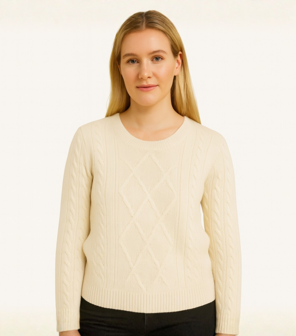 White Braided Puyu Sweater
