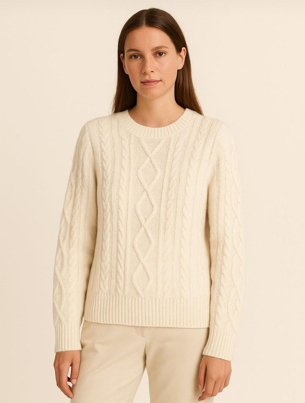 White Braided Puyu Sweater