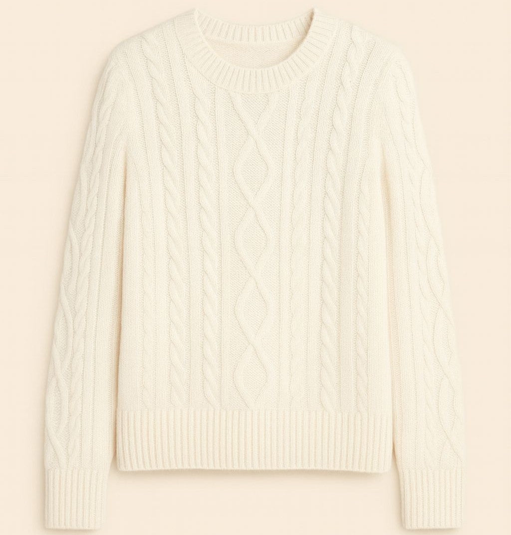 White Braided Puyu Sweater